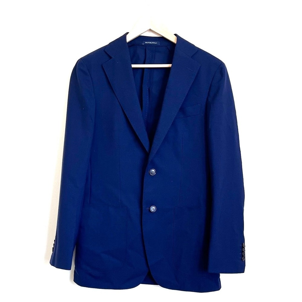 SuitSupply Slim Mens 38R Havana Patch Unlined Traveller Blazer Wool 2‎ Button